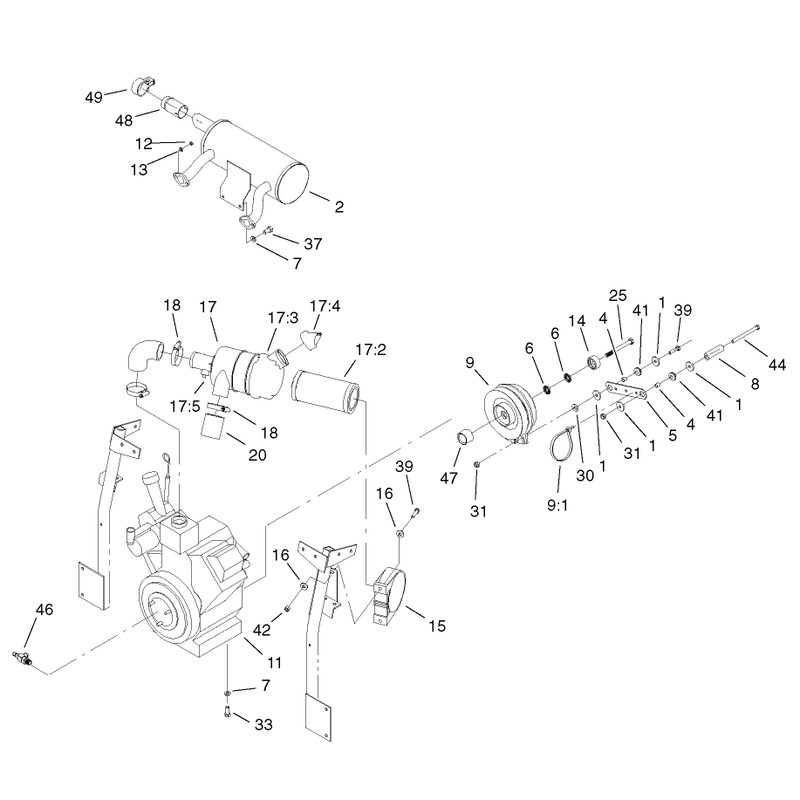 Engine Clutch and Air Cleaner Assembly