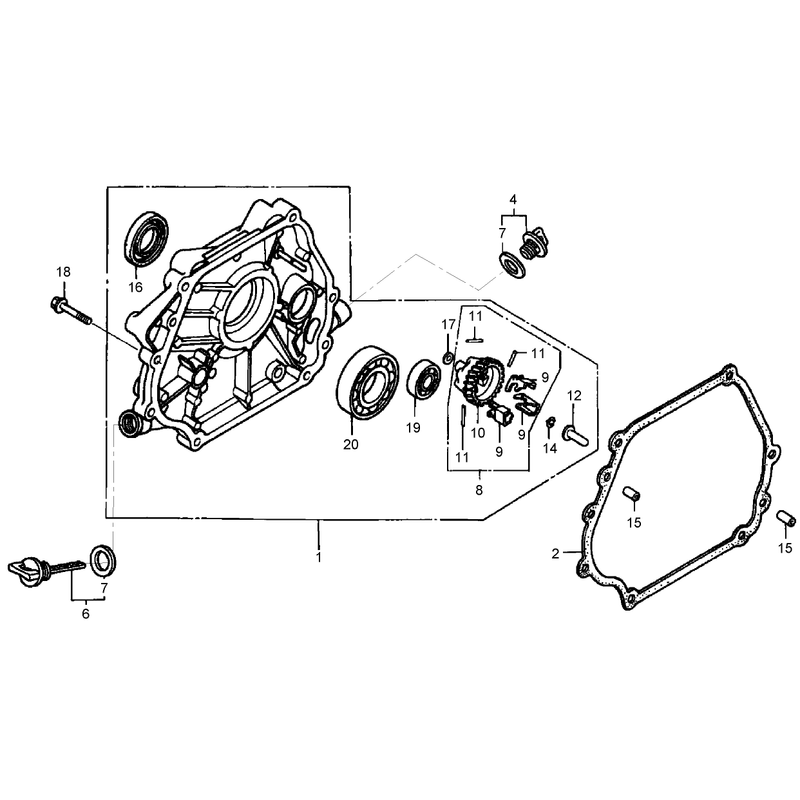 Crankcase Cover Assembly Honda GX390K1QNE2