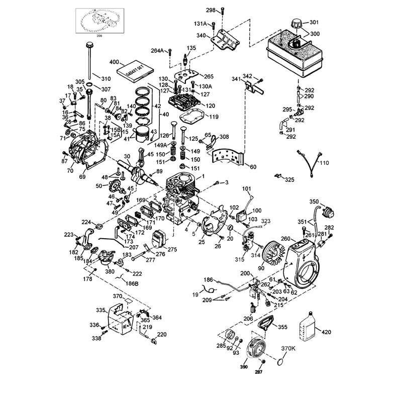 Tecumseh Engine Model Hmsk100-159227w