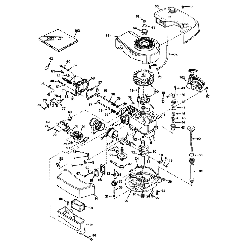 Engine Tecumseh Model Tnt100-10042