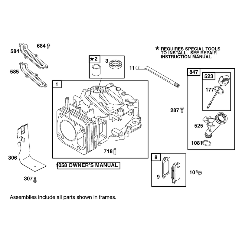 Cylinder Assembly Engine GTS 200 Only on 20789