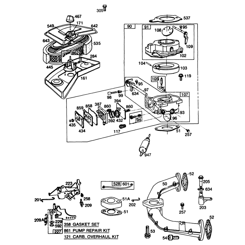 Engine Briggs and Stratton Model No 402707-0158-01 Continued
