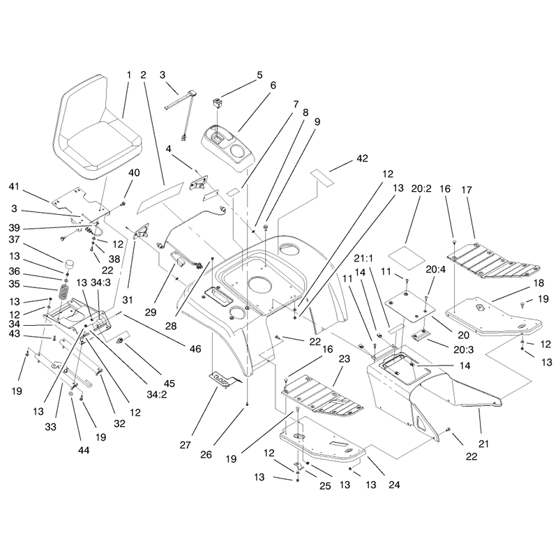 Fender Footrest and Seat Assembly
