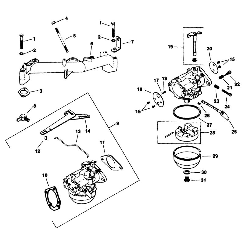 Carburetor Group 5 Engine Kohler Model No Kt17qs Type No 24324 Continued