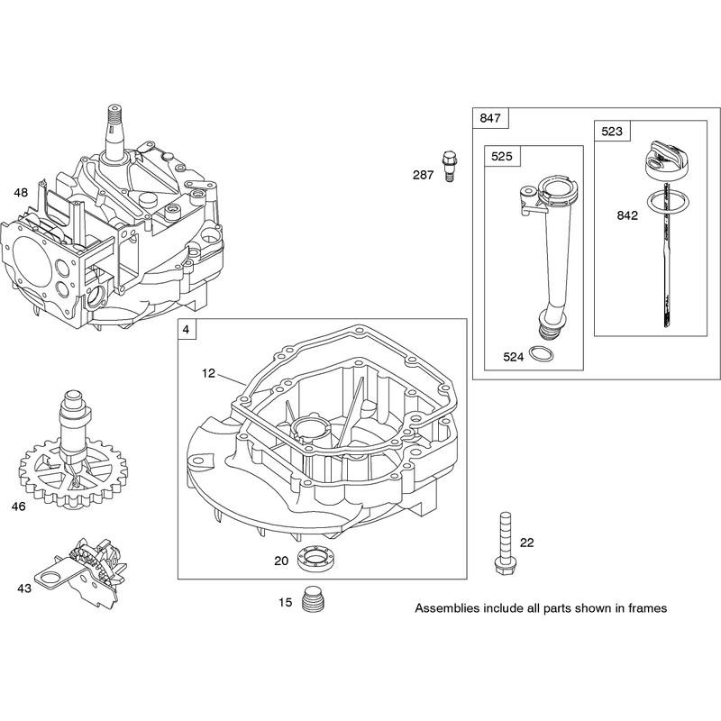 Crankcase Assembly Briggs and Stratton 126T02-0209-B1