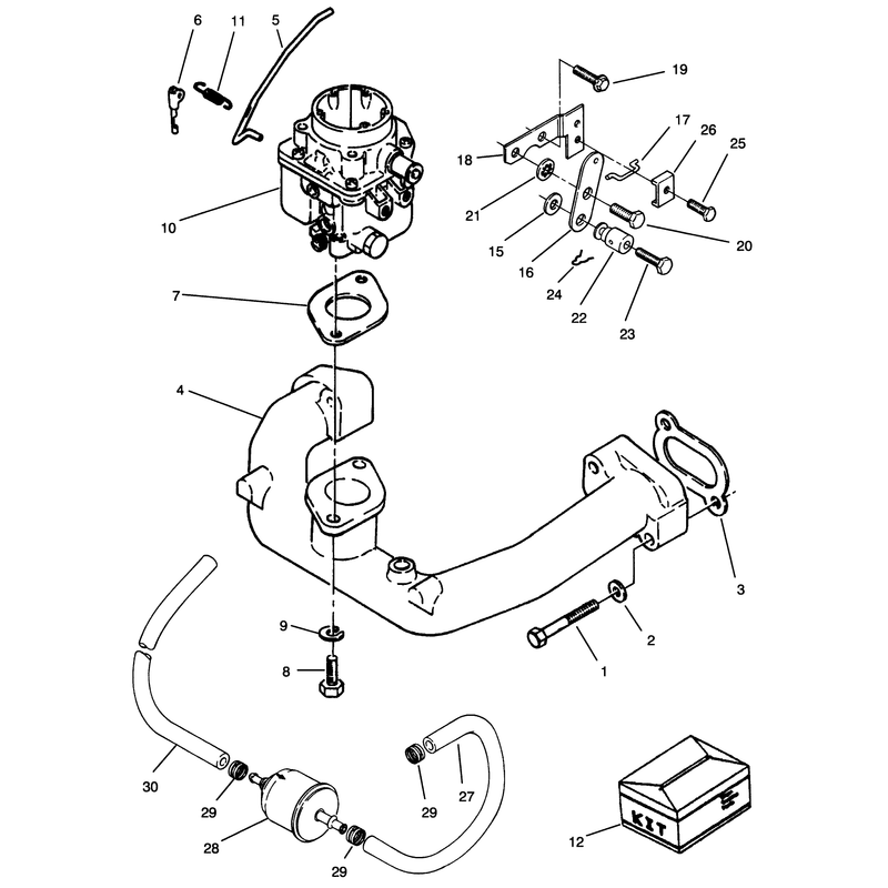 Carburetor and Intake Manifold Assembly