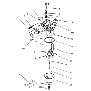 Carburetor Assembly No 640303 Tecumseh Model No LEV120-362003A