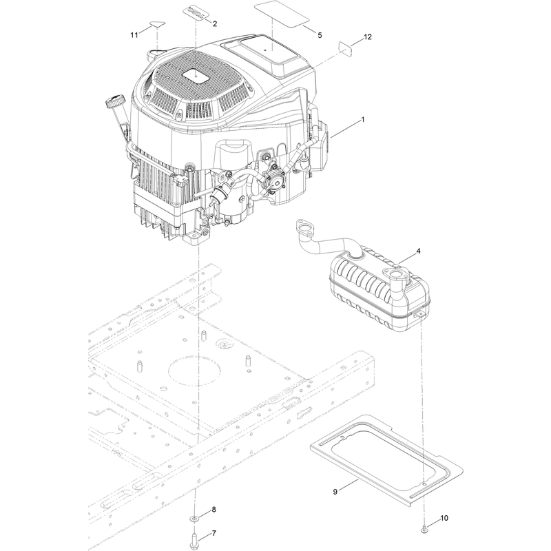 Engine and Muffler Assembly