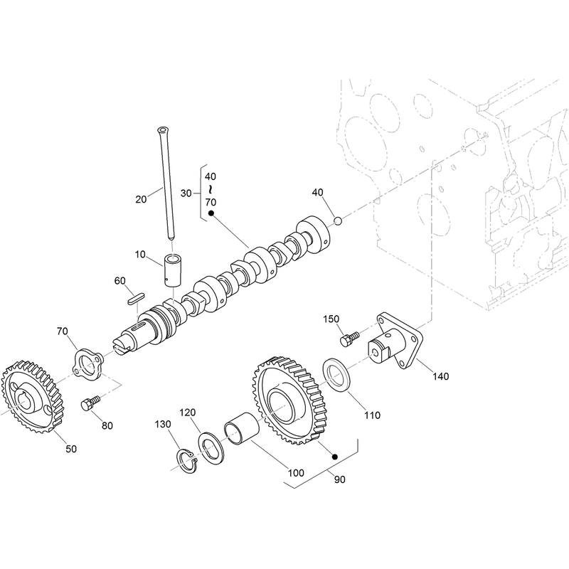 Camshaft and Idle Gear Shaft Assembly
