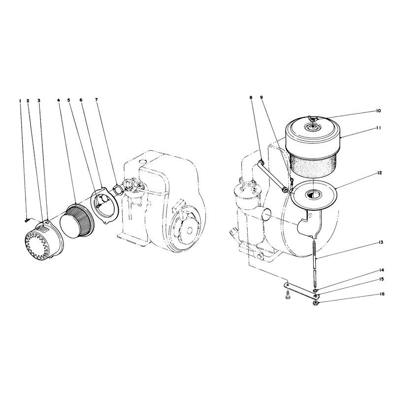 Air Cleaner Assembly 5 H.p. Model, 7 And 8 H.p. Model