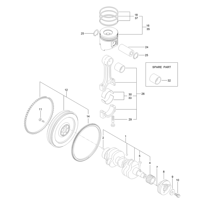 Crankshaft and Piston Assembly