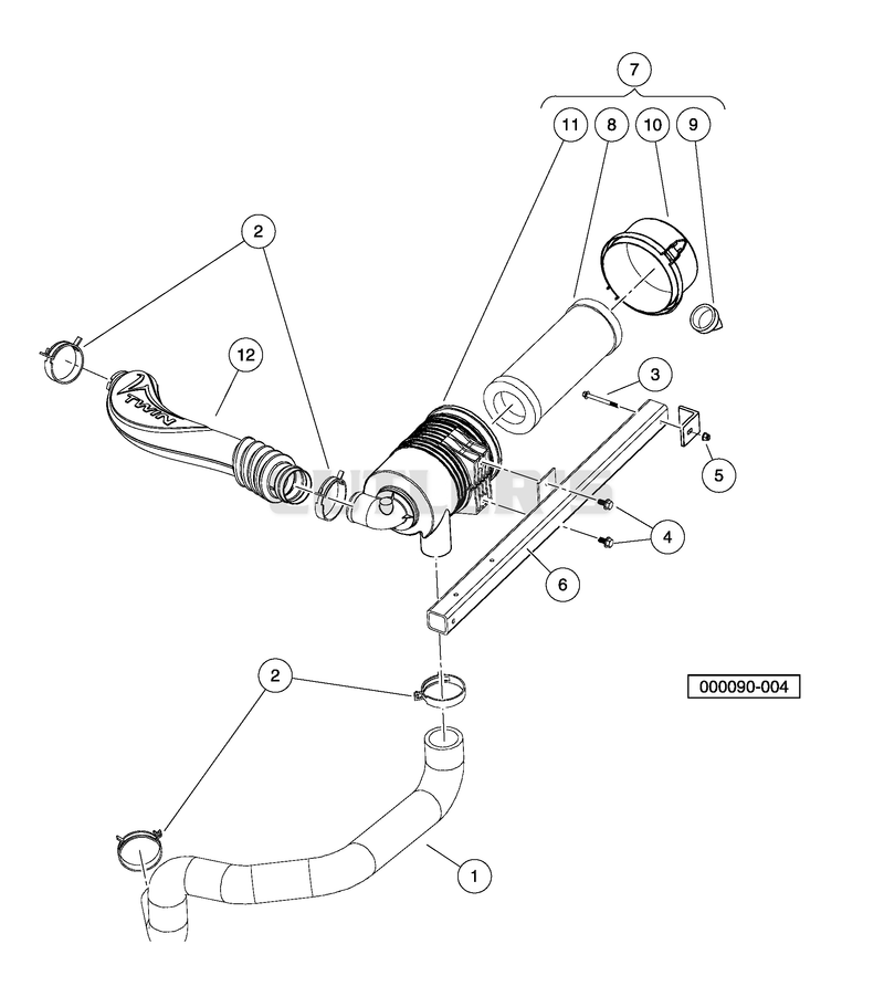 Intake Duct and Air Box Assembly - Kawasaki Gasoline Vehicles