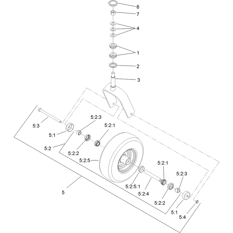 Caster Wheel and Fork Assembly