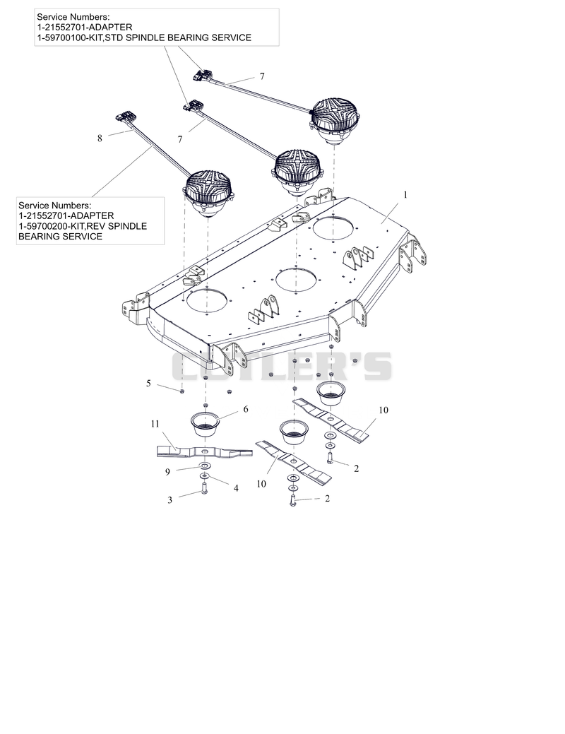 Deck, Blades and Spindle Motors - 52" - RD