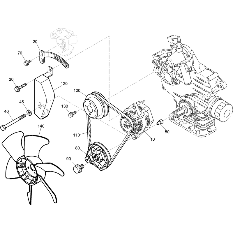 Alternator Pulley and Fan Assembly
