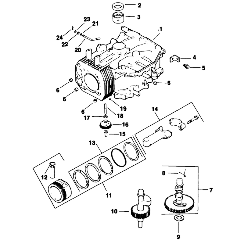 Crankcase Engine Kohler Model No Cv14t-1412