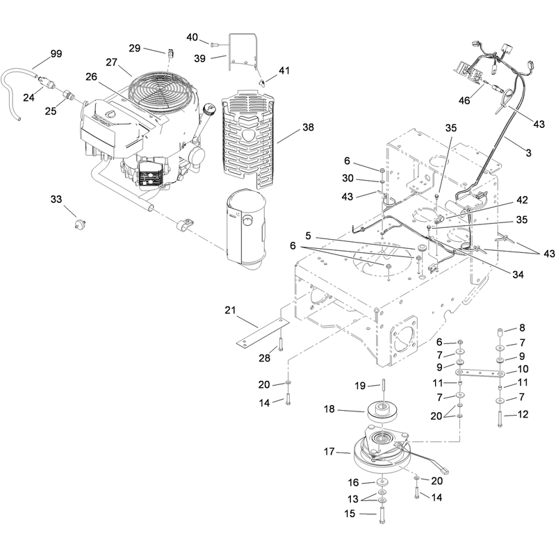 Engine and Clutch Assembly