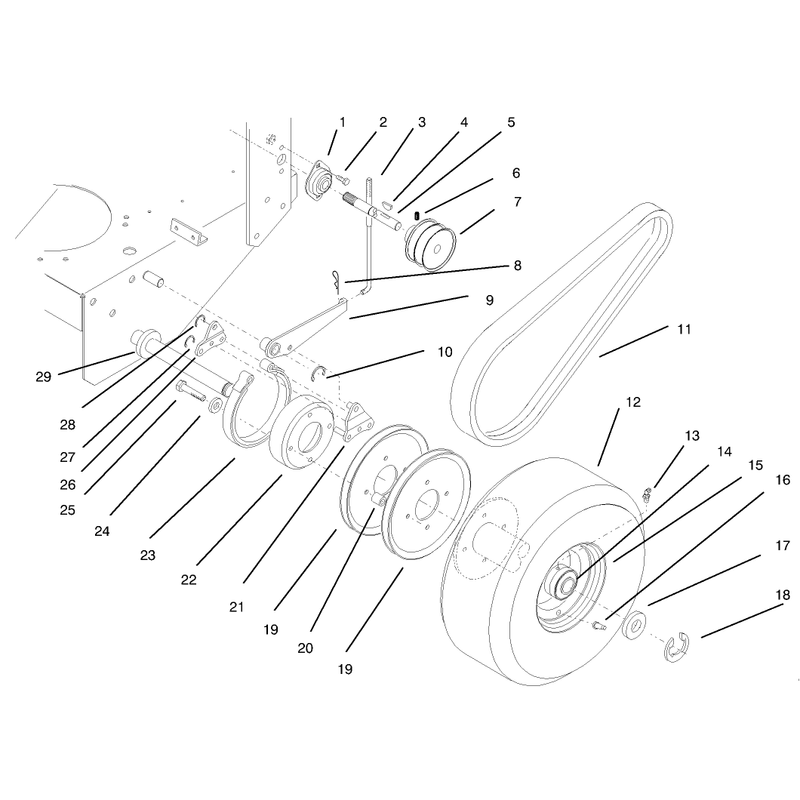 Axle Brake Wheel Drive and Belts