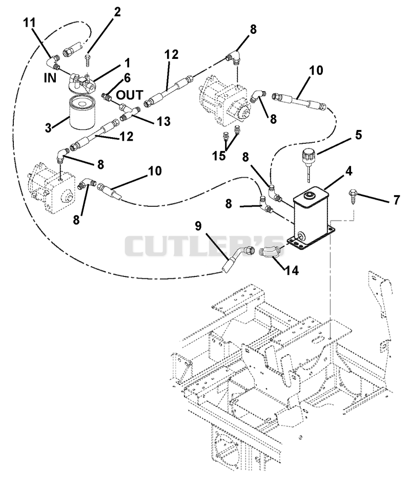 Hydraulic Tank, Filter And Pump To Tank Circuit