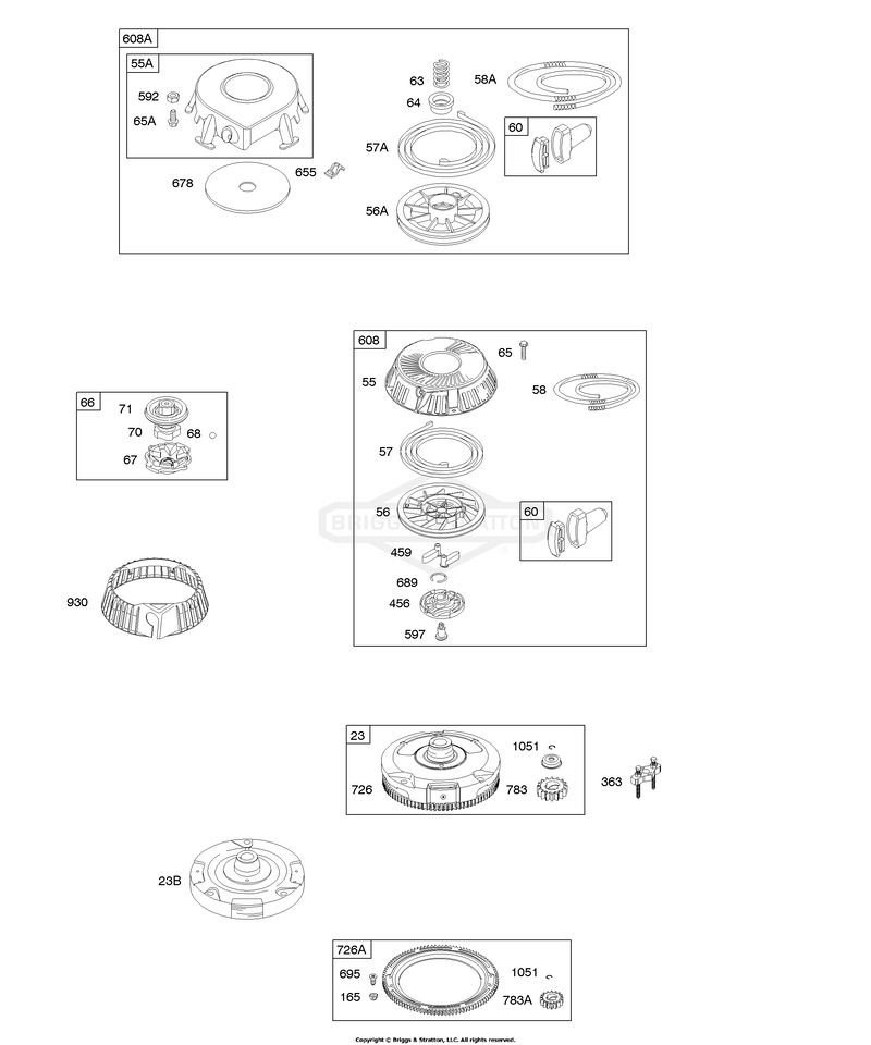 Rewind Starter, Flywheel