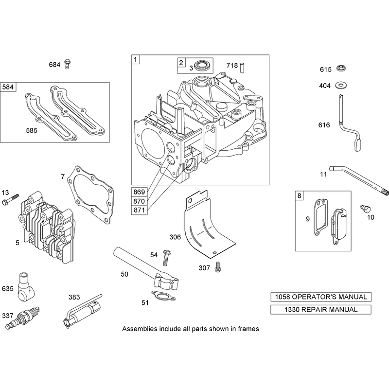 Cylinder Assembly Briggs and Stratton 126T07-0204-E1