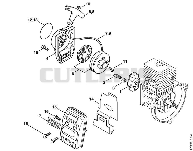 Rewind starter, Muffler