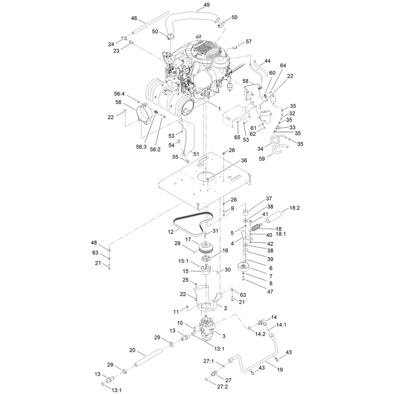 Engine and Mounting Bracket Assembly