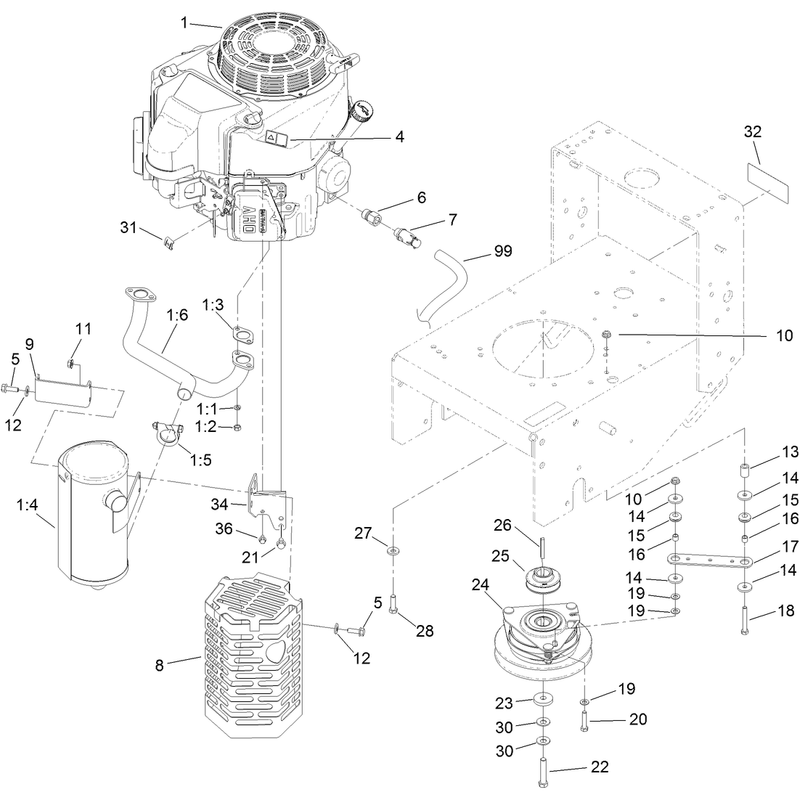 Engine and Clutch Assembly