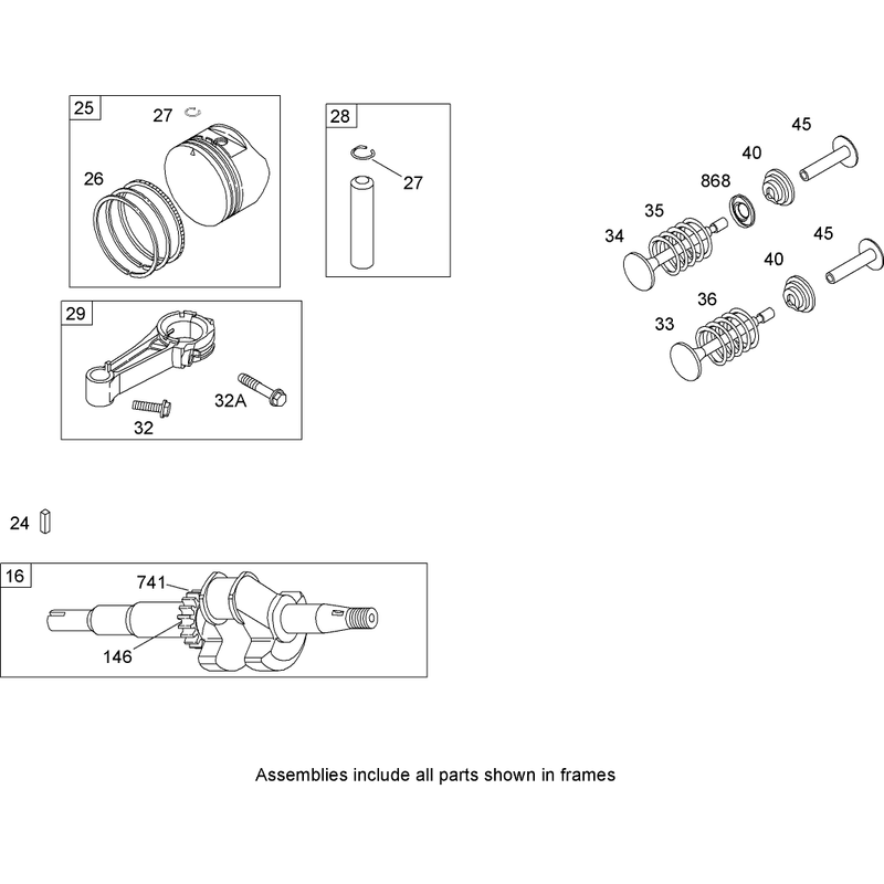 Crankshaft Assembly Briggs and Stratton 12H802-2032-B1