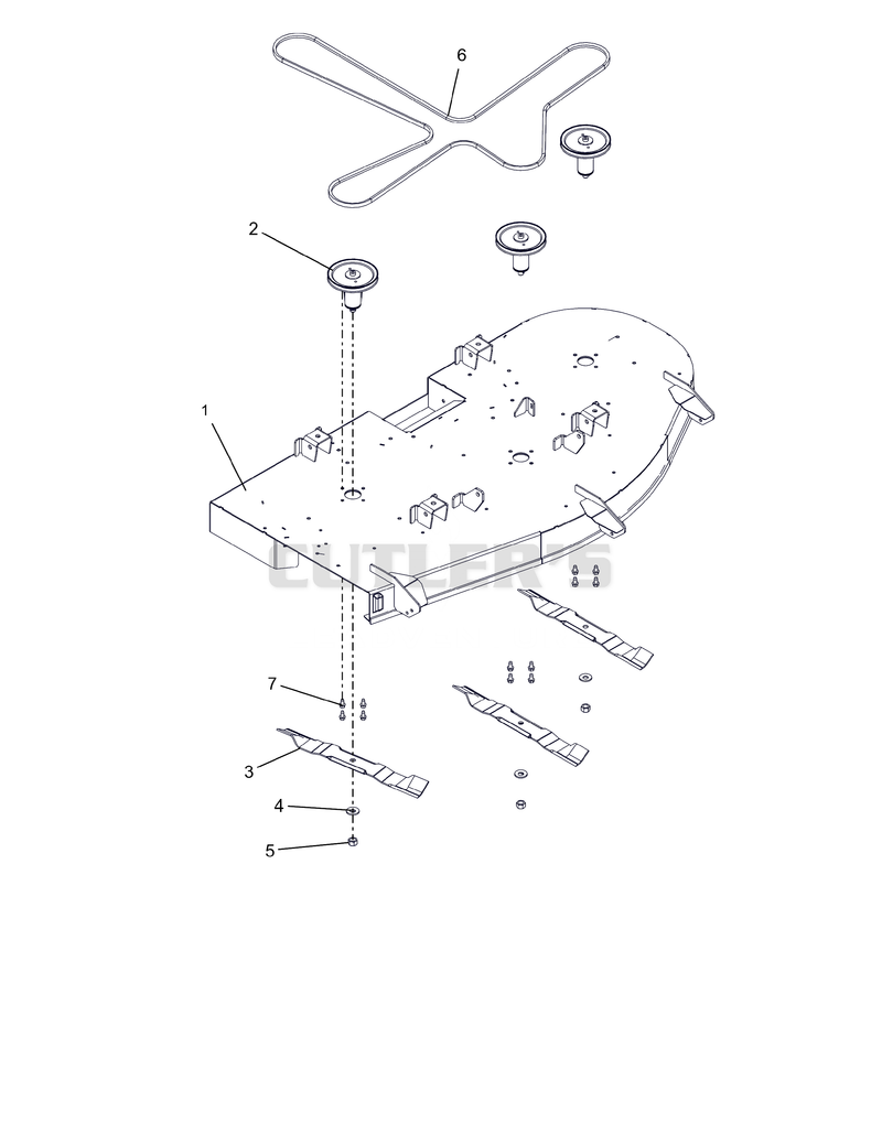 Deck, Belt, Blades and Spindles - 60"