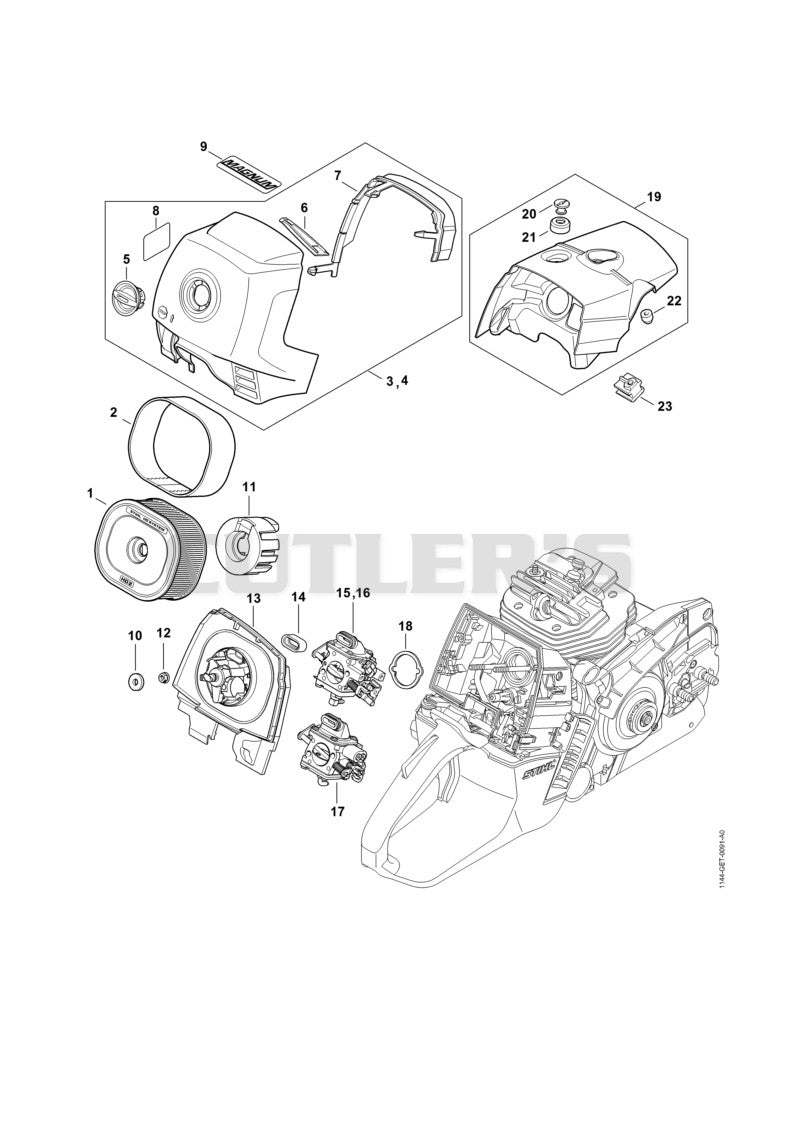 Air filter, Shroud