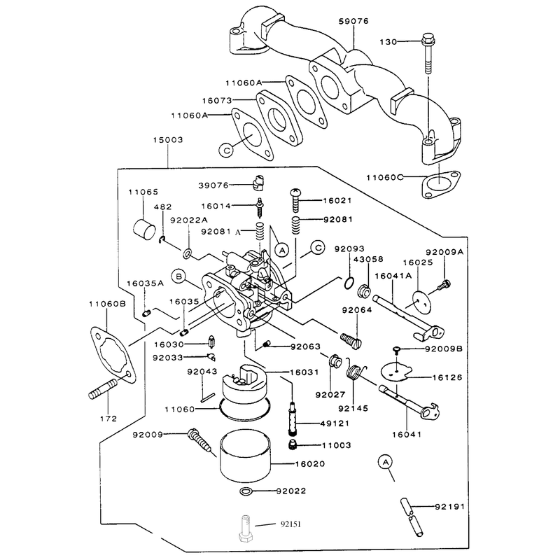 Carburetor Assembly Kawasaki Fh500v-As25