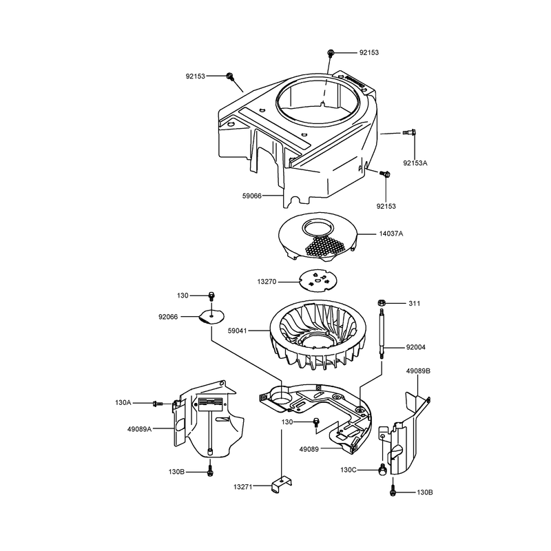 Cooling Equipment Assembly  Kawasaki FH541V-BS23-R