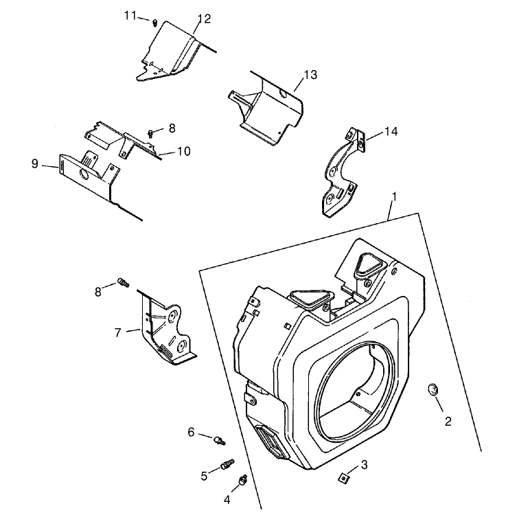 Blower Housing and Baffles Kohler Ch20s-Ps64644