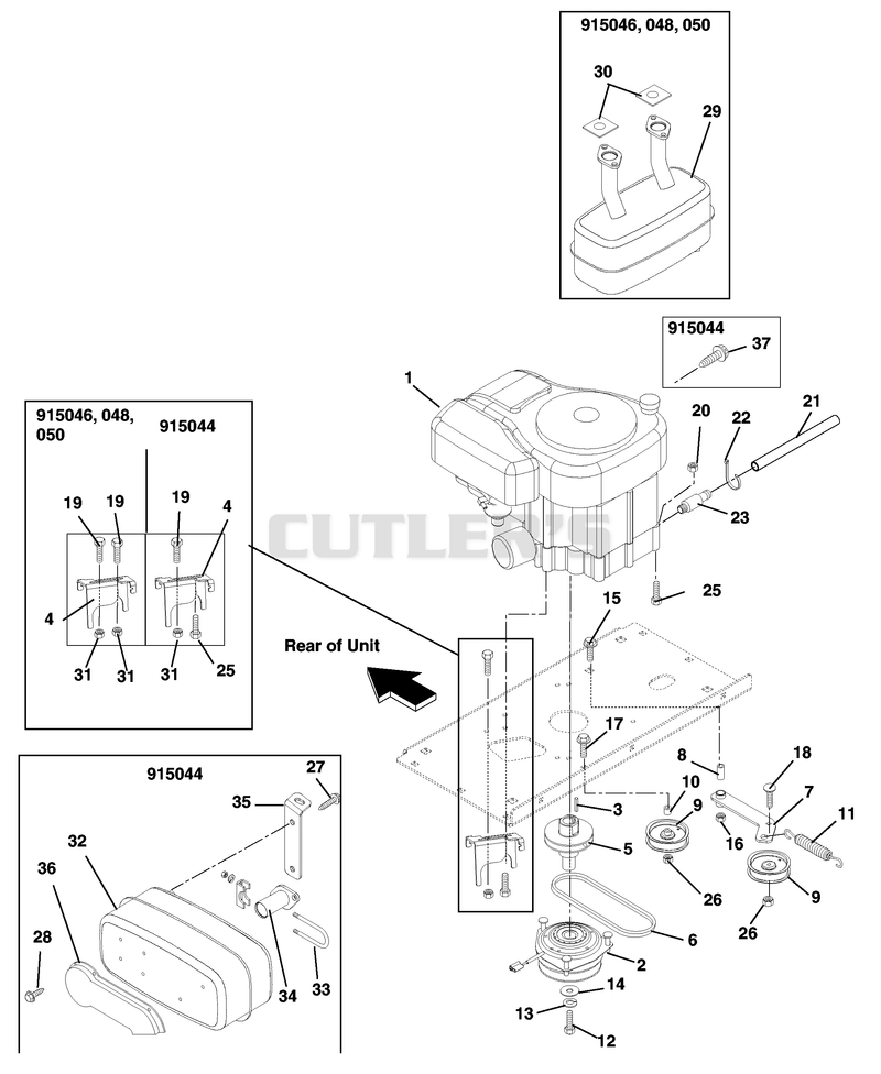 Engine, Exhaust, Belts And Idlers