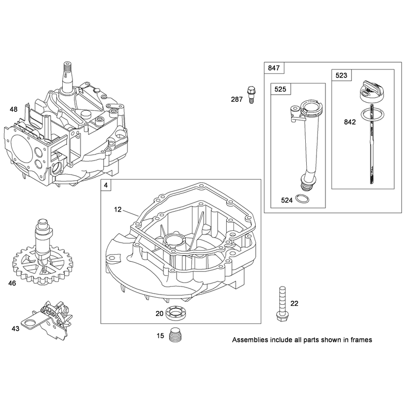 Crankcase Assembly Briggs and Stratton 126T02-0220-B1