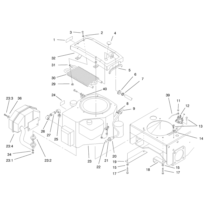 Engine and Oil Cooler Assembly