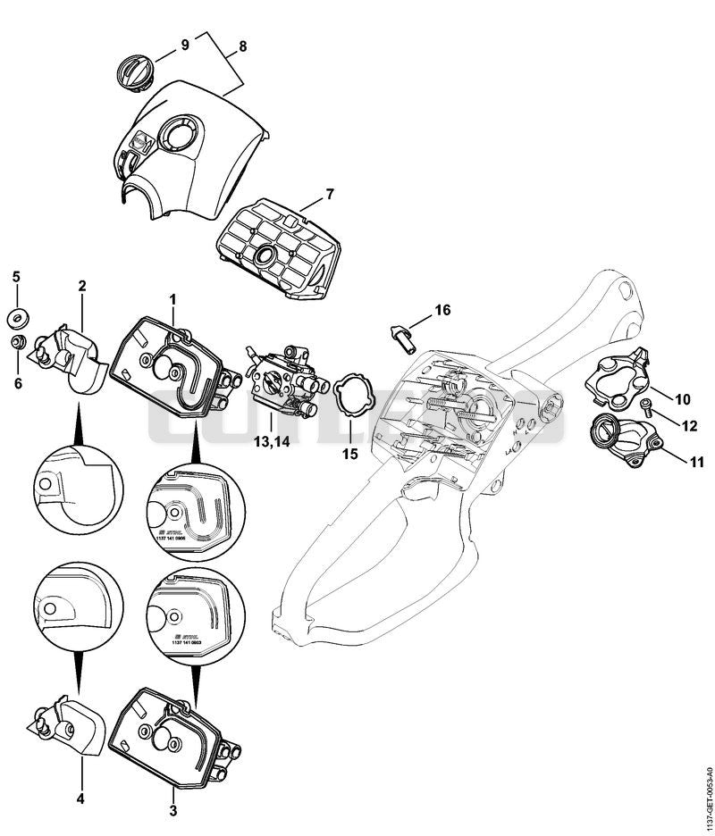 Air filter, Manifold