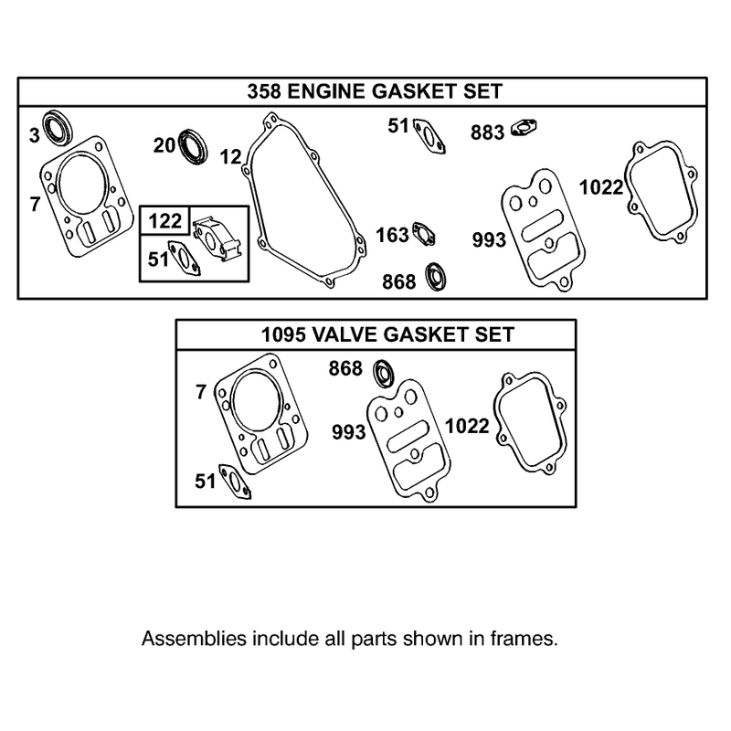 Gasket Assembly Engine Briggs and Stratton Model 126402-0245-E1