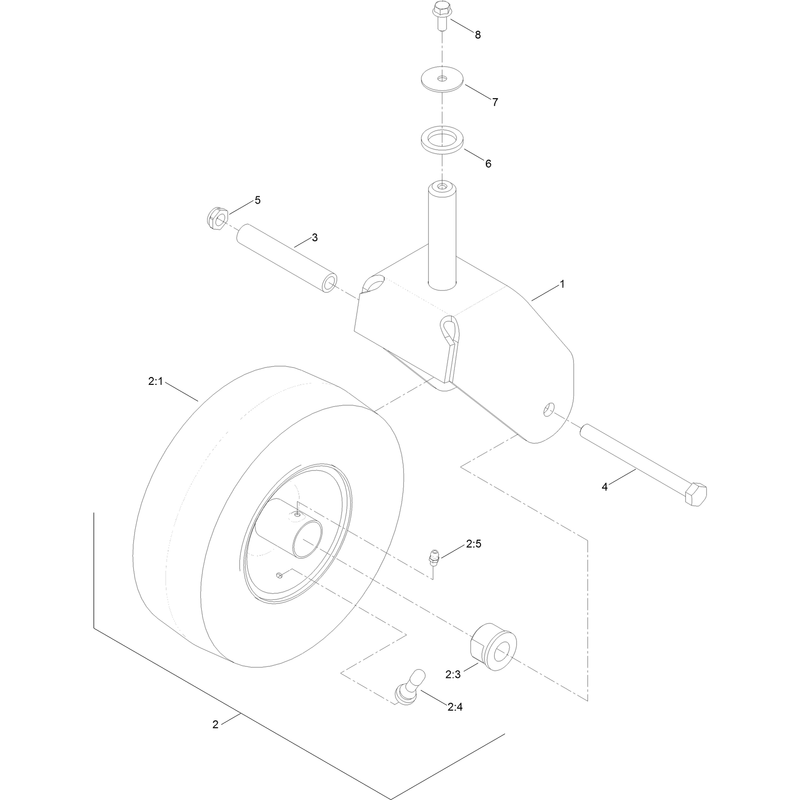Fork and Caster Wheel Assembly