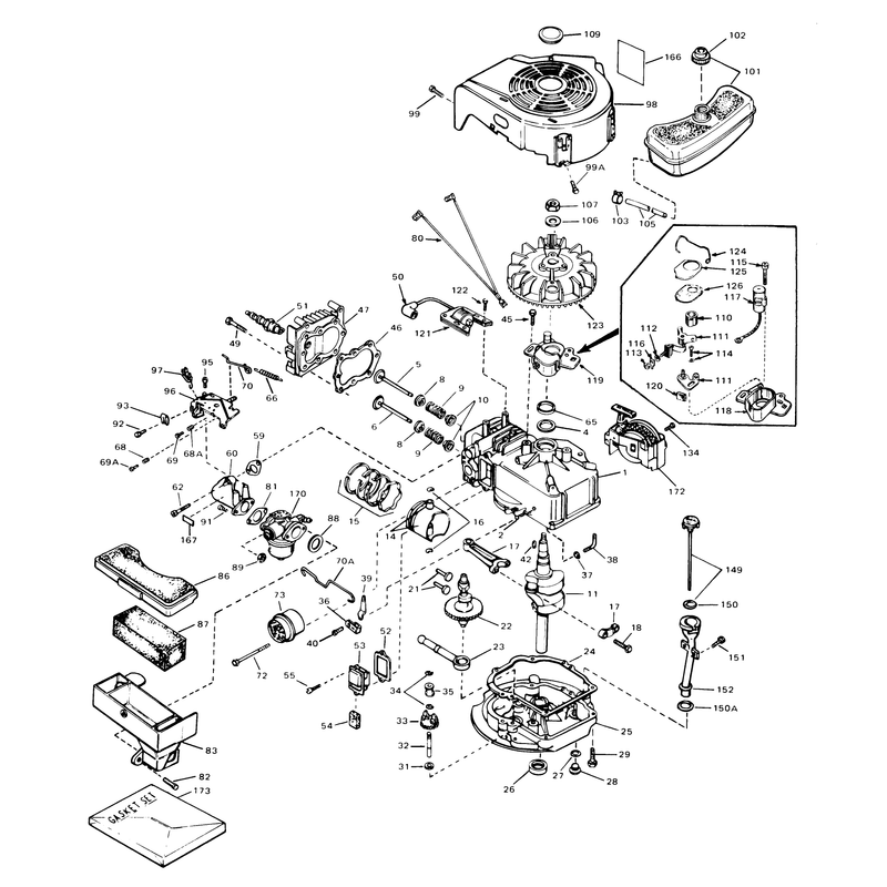 Engine Tecumseh Model Tvs 90-43007a