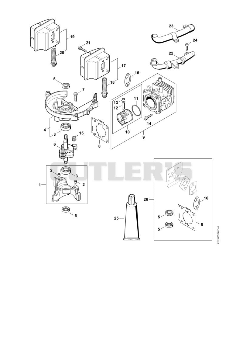 Crankcase, Cylinder