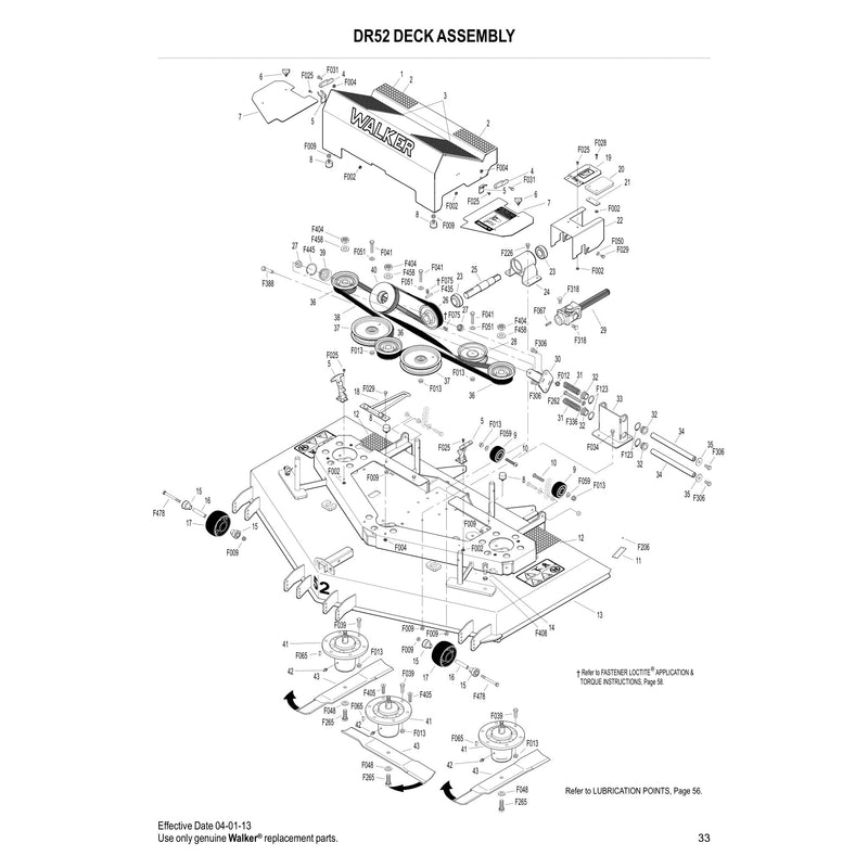 DR52 DECK ASSEMBLY