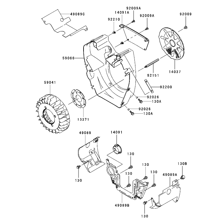 Cooling Equipment Assembly Kawasaki FH721D-AS05