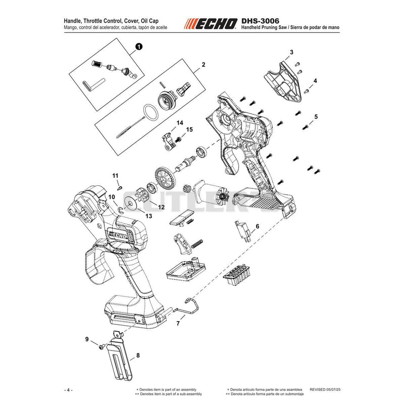 Handle, Throttle Control, Cover, Oil Cap