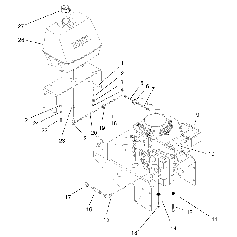 Engine and Fuel System Assembly