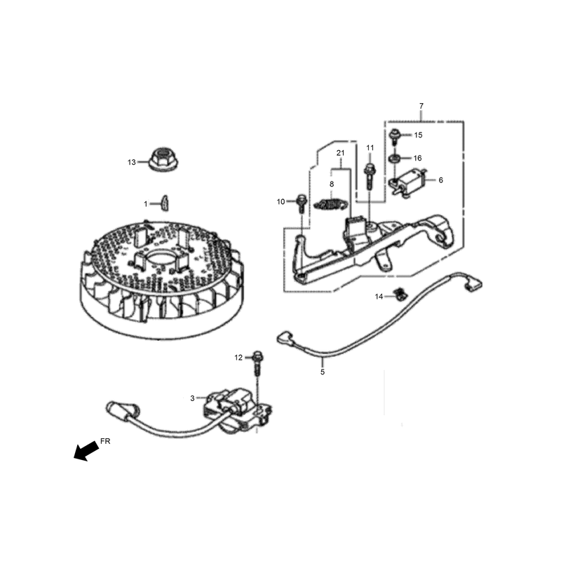 Flywheel and Ignition Coil Assembly