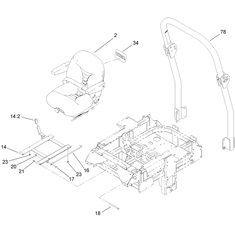 Seat and Roll Over Protection System Assembly