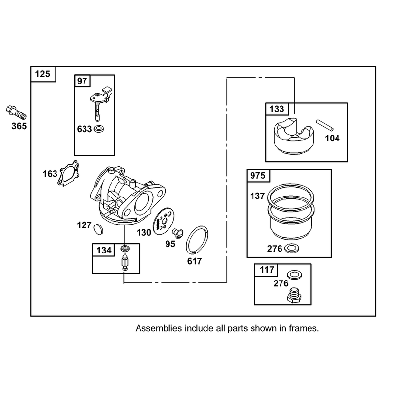 Carburetor Overhaul Kit Assembly Briggs and Stratton Model 12F802-1770-B1