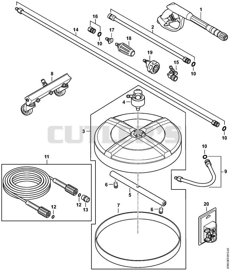 Spray gun, High-pressure hose, Accessories